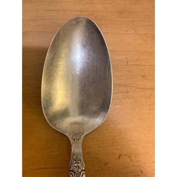 Vintage Antique 1847 Rogers Bros-12 Lotus Pattern Silverplate Serving Spoon - Picture 6 of 8